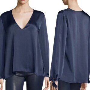 Elizabeth & James Astrid Silky blouse Blue Top sz medium